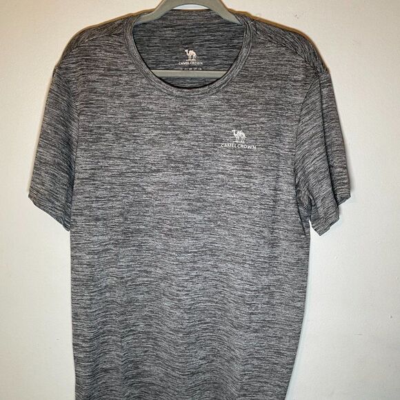 Camel Crown Mens Grey Heather Perormance Athletic Crew Neck T Shirt Size Small - Picture 3 of 9